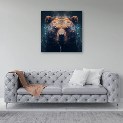 Brown Bear Face Splashart Canvas