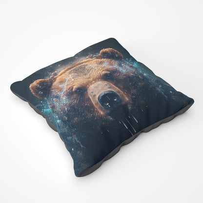 Brown Bear Face Splashart Floor Cushion