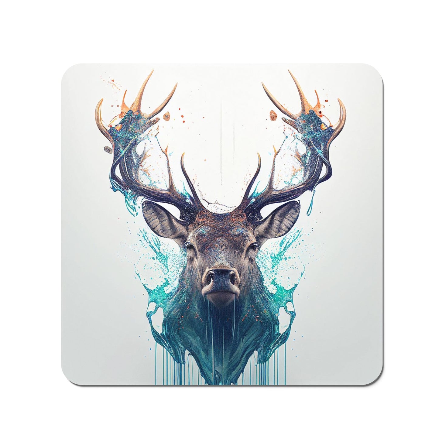 Stag Face Splashart Coasters