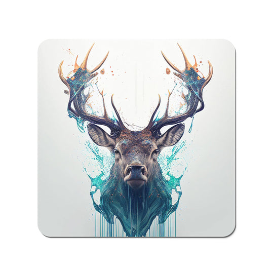 Stag Face Splashart Coasters