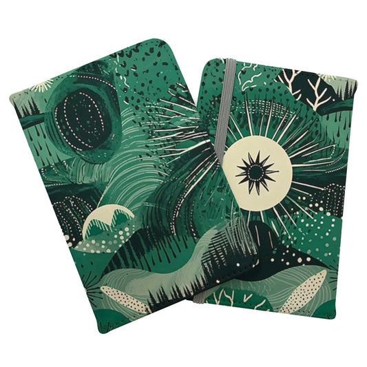 Abstract Green Moon Passport Cover