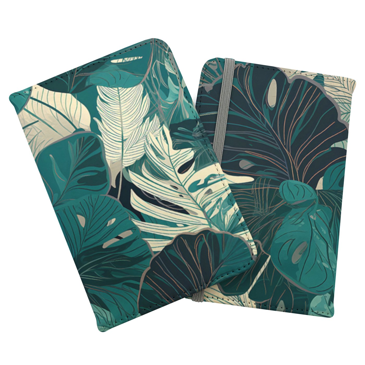 Tropical Green Leaves Passport Cover