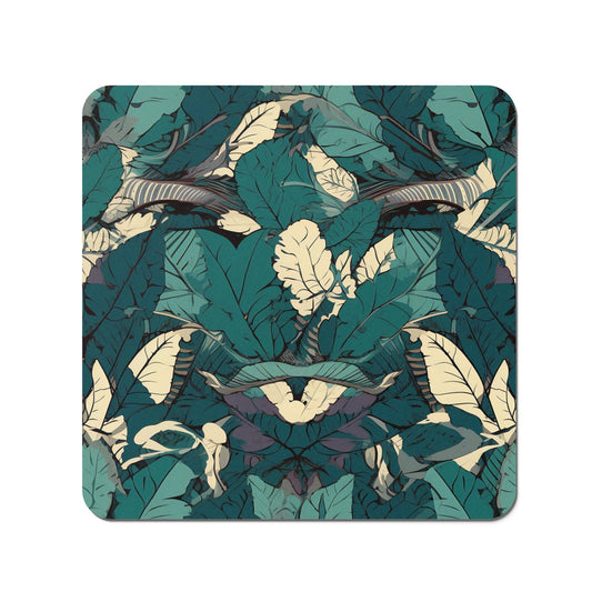 Green Beige Tropical Leaves Coasters