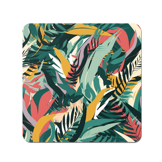 Coloured Tropical Leaves Coasters