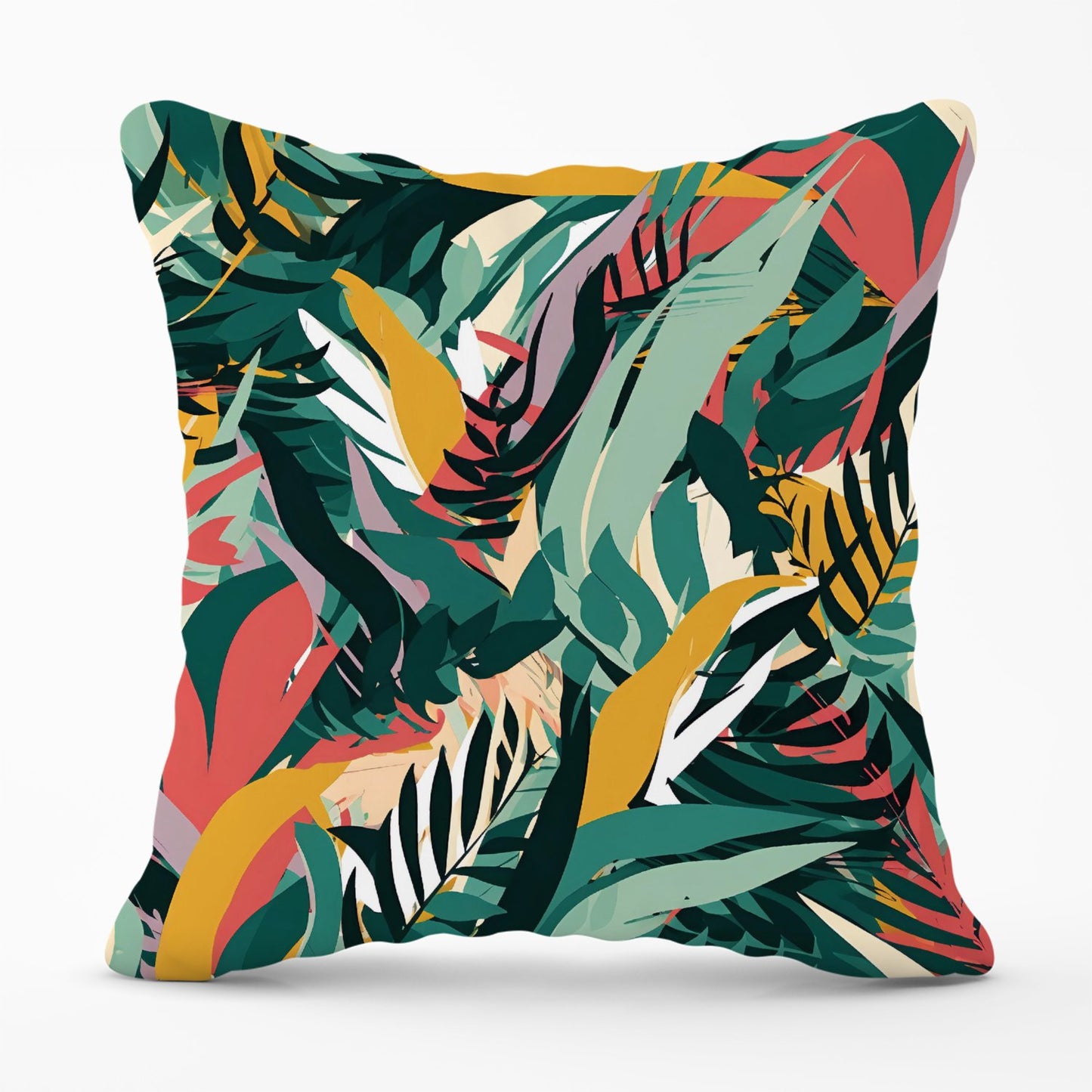 Coloured Tropical Leaves Outdoor Cushion