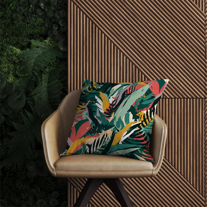 Coloured Tropical Leaves Outdoor Cushion