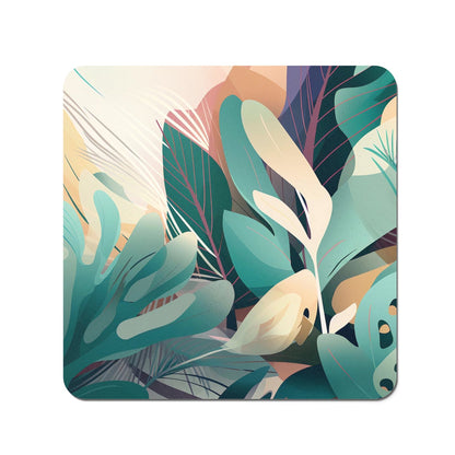 Abstract Tropical Leaves Coasters