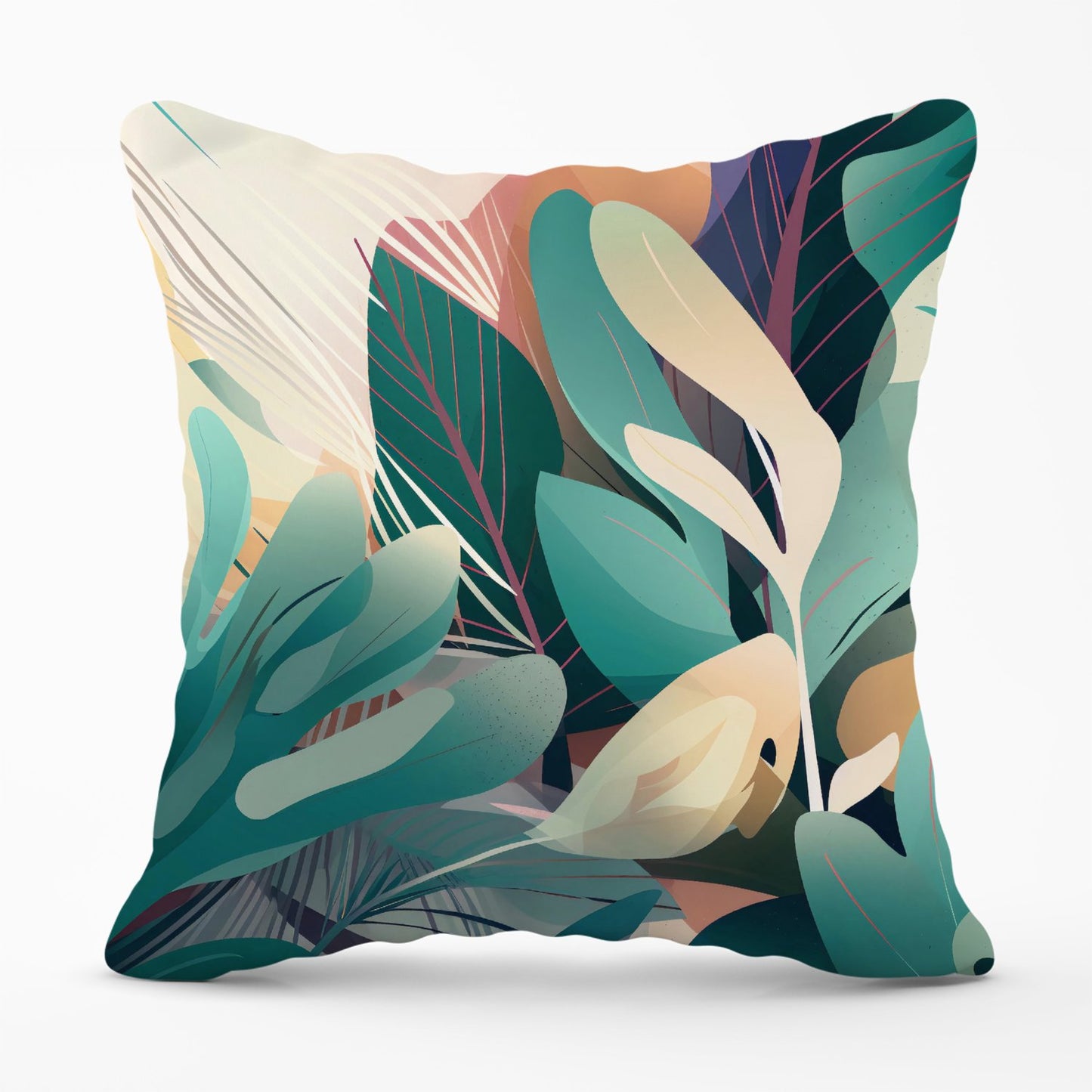 Abstract Tropical Leaves Outdoor Cushion