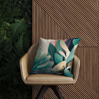 Abstract Tropical Leaves Outdoor Cushion