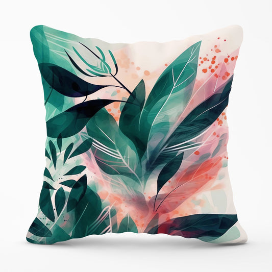 Green Feather leaves Tropical Outdoor Cushion