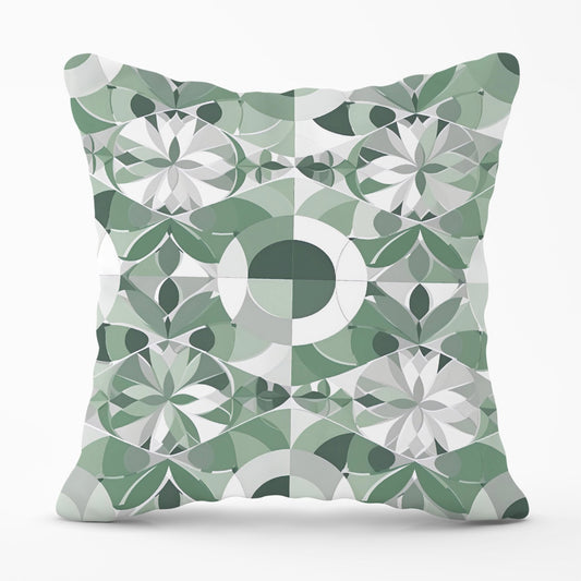 Geometric Pastel Green Outdoor Cushion