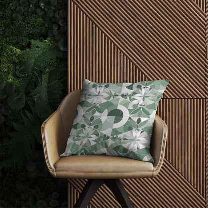 Geometric Pastel Green Outdoor Cushion