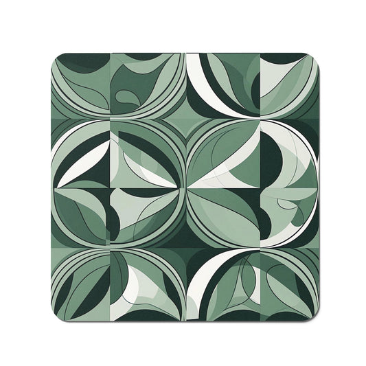 Geometric Green Black Coasters