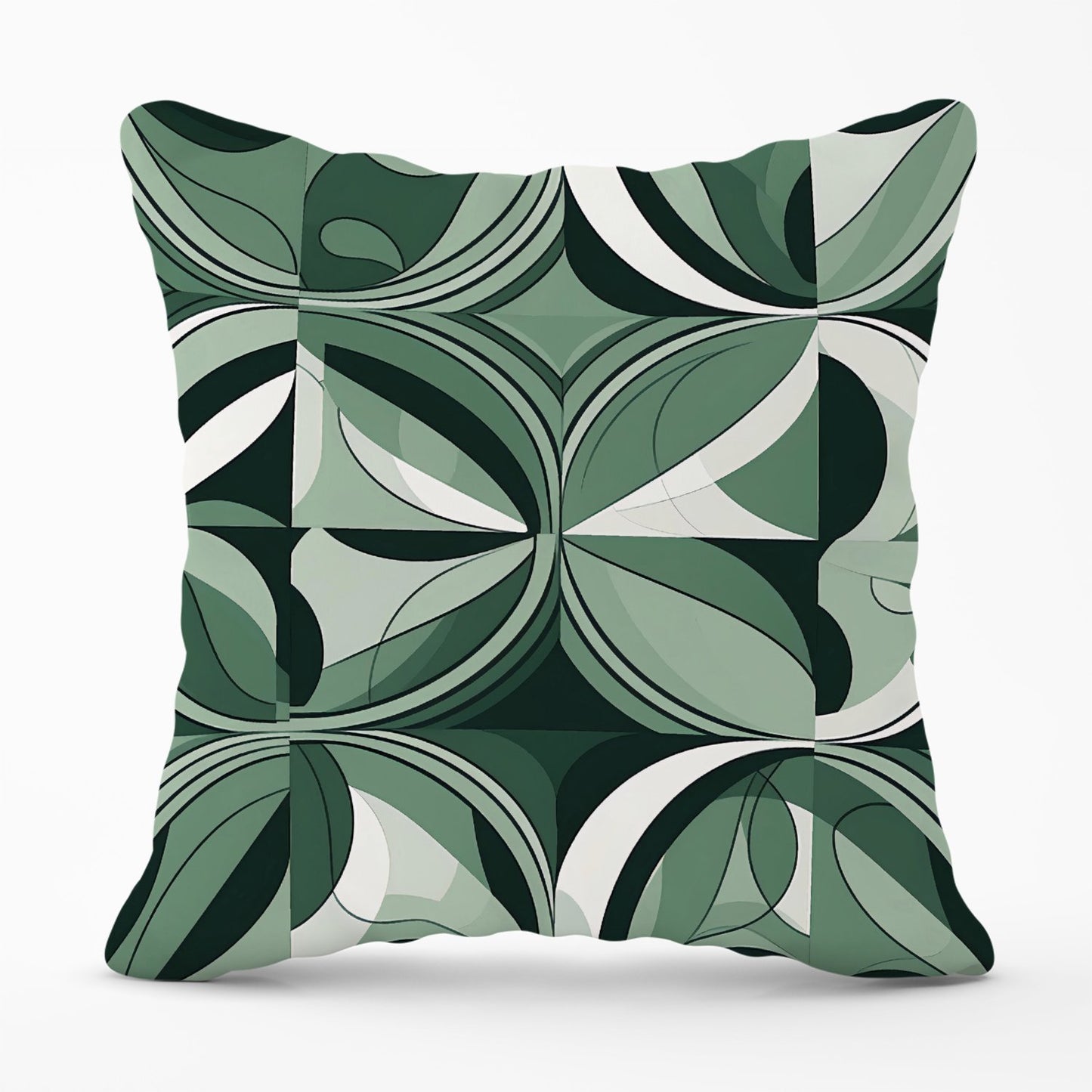 Geometric Green Black Outdoor Cushion