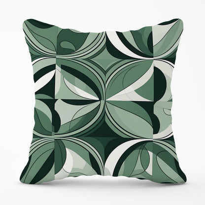 Geometric Green Black Outdoor Cushion