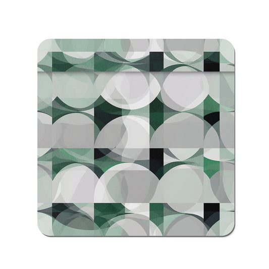 Geometric Grey Green Coasters