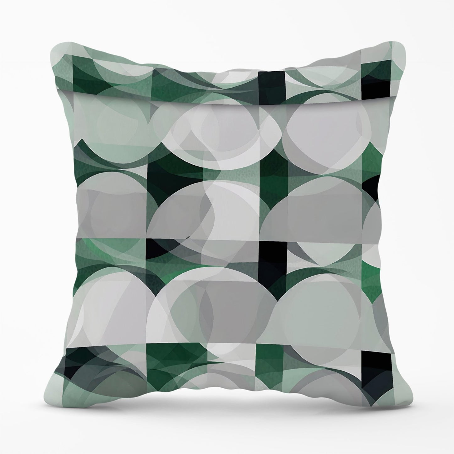 Geometric Grey Green Outdoor Cushion