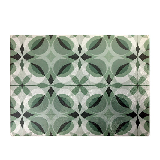 Geometric Green Grey Chopping Board