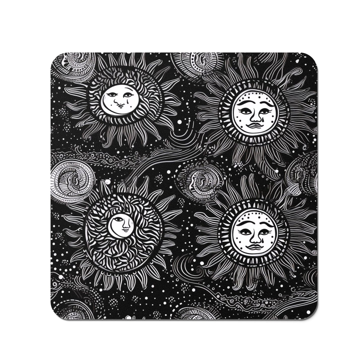 Moon and Sun White Black Coasters