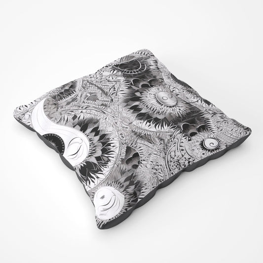 Abstract Moon And Sun Floor Cushion