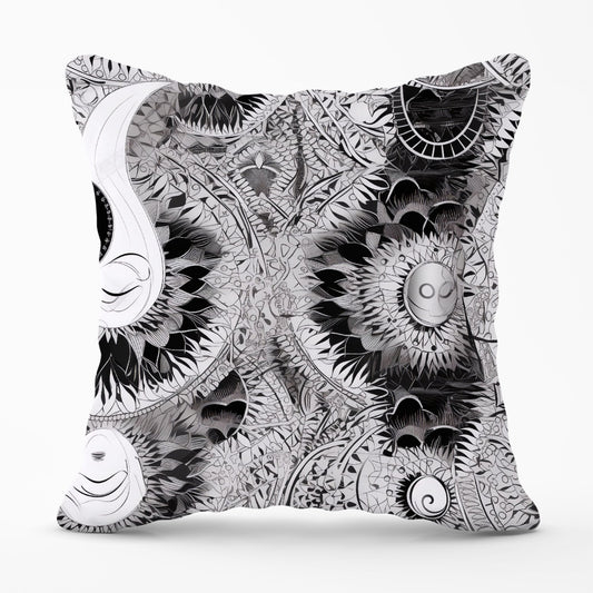 Abstract Moon and Sun Outdoor Cushion