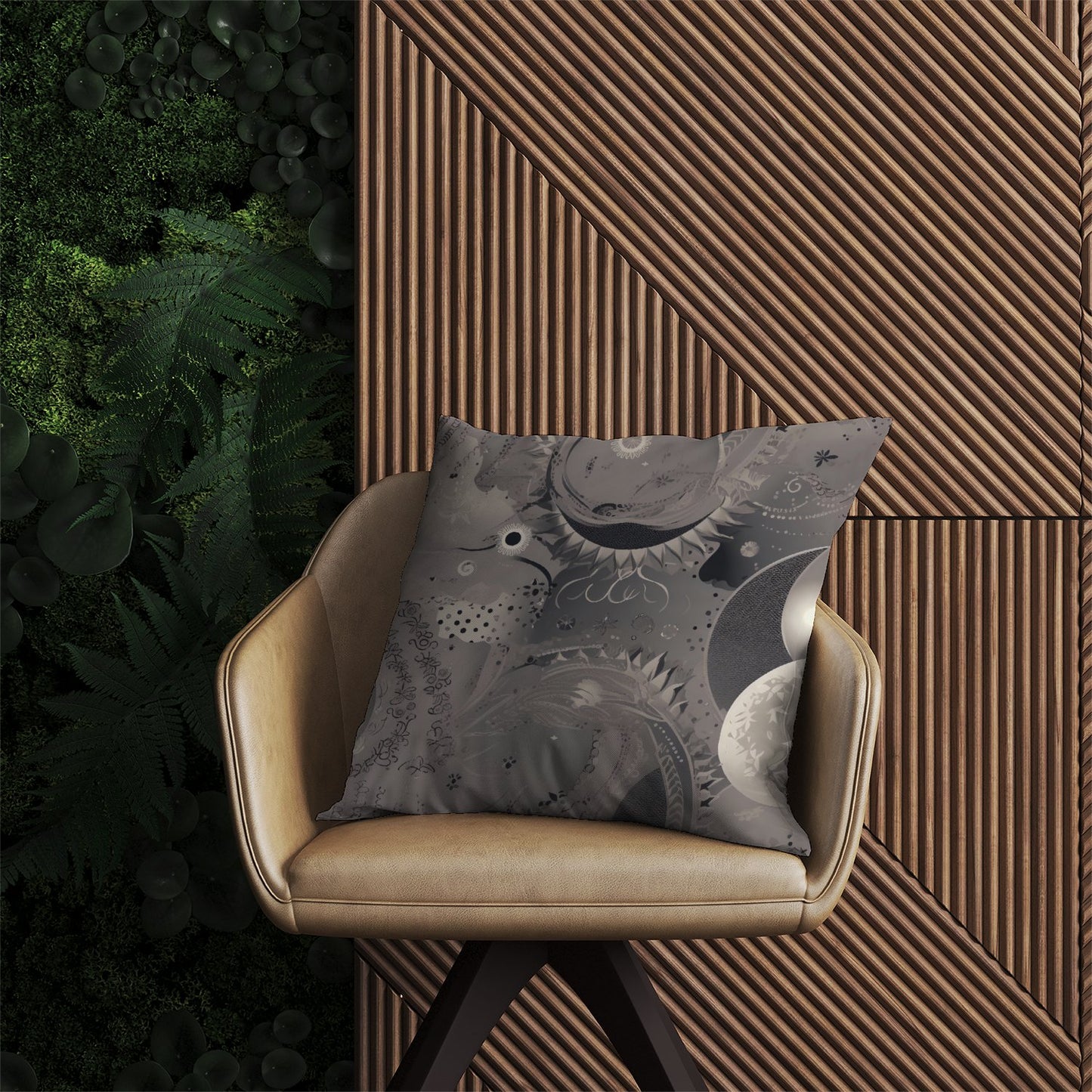 Abstract Moon Shapes Outdoor Cushion