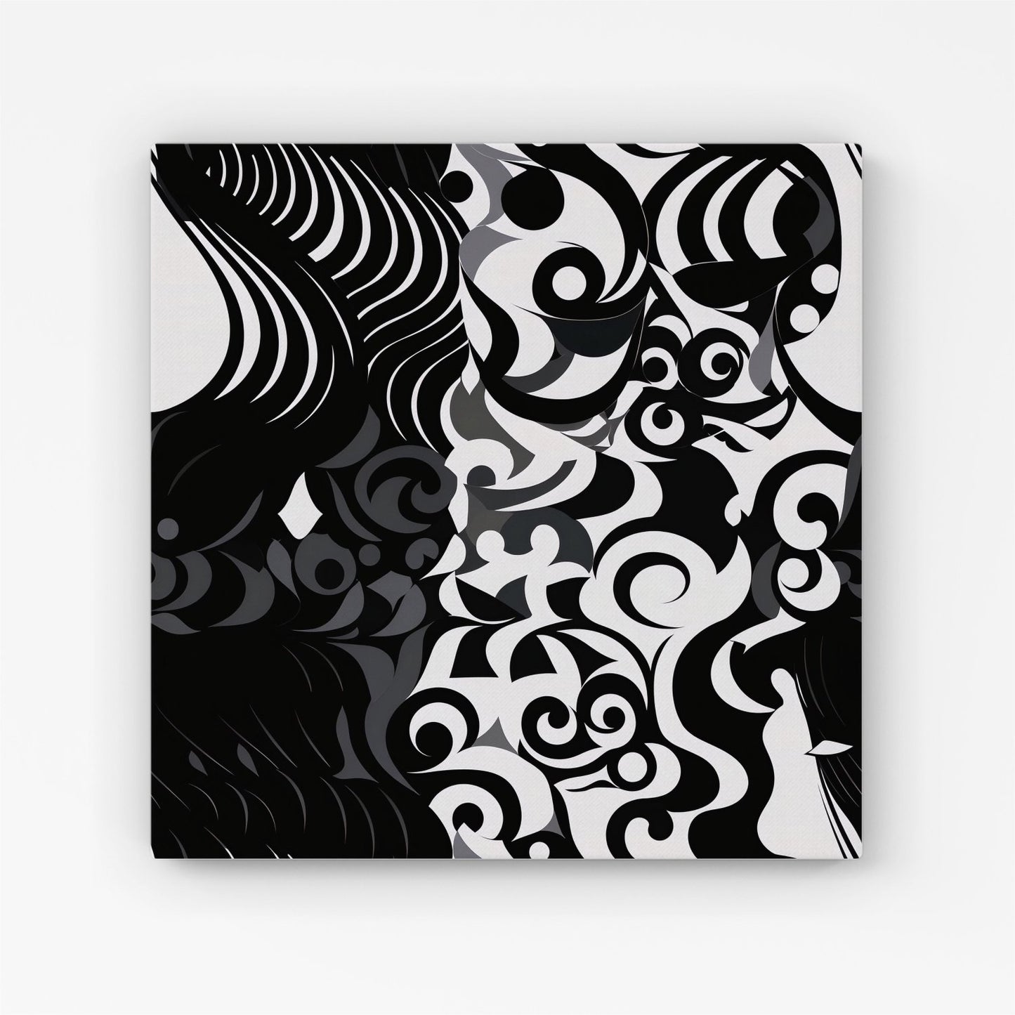 Black Grey Abstract Canvas