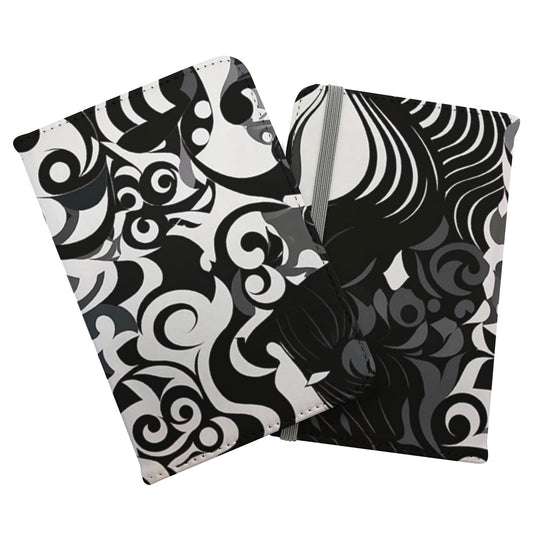 Black Grey Abstract Passport Cover