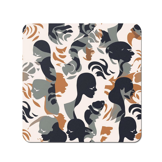 Abstract Grey Brown Silhouette Coasters