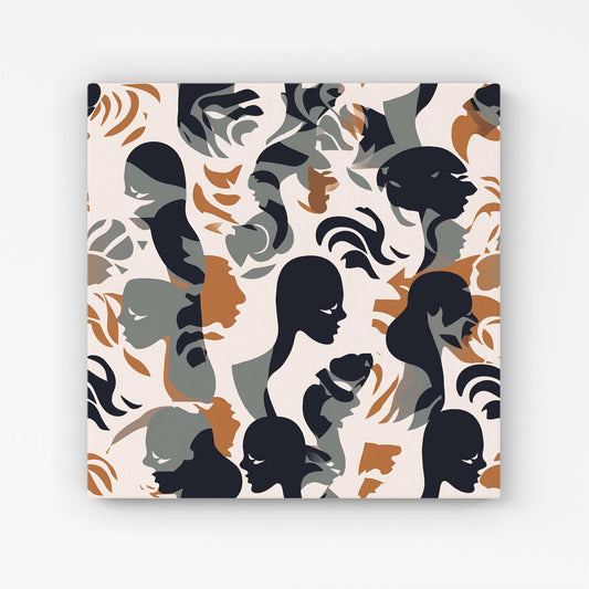 Abstract Grey Brown Silhouette Canvas
