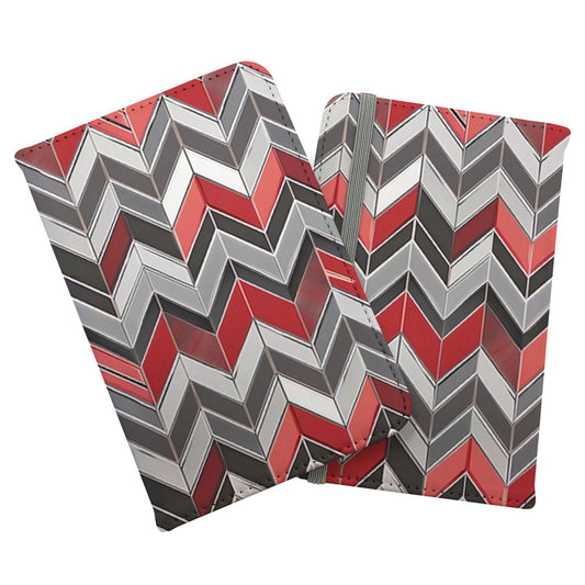 Red Grey Geometric Pattern Passport Cover