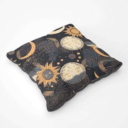 Gold Sun And Moon Floor Cushion