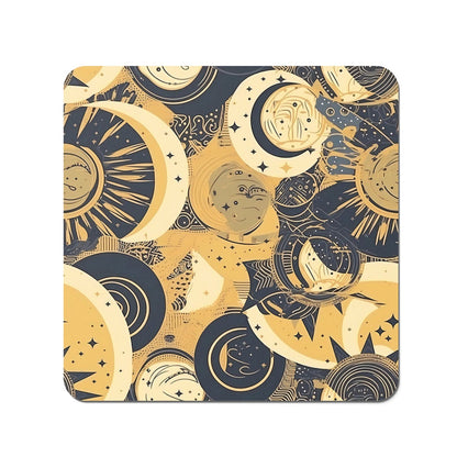 Blue Gold Moon and Sun Coasters