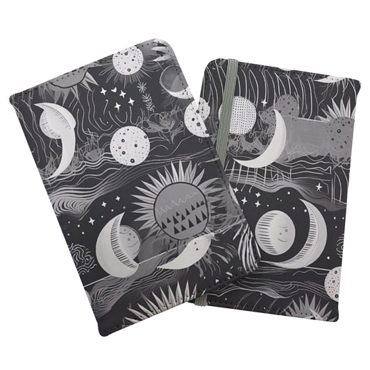 Abstract Black White Moon and Sun Passport Cover