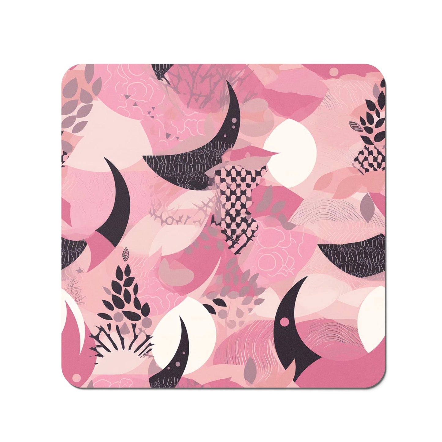 Abstract Pink Moon Pattern Coasters