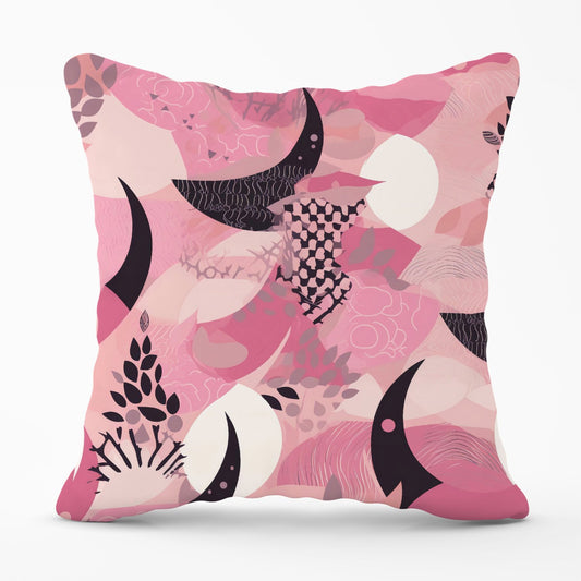 Abstract Pink Moon Pattern Outdoor Cushion