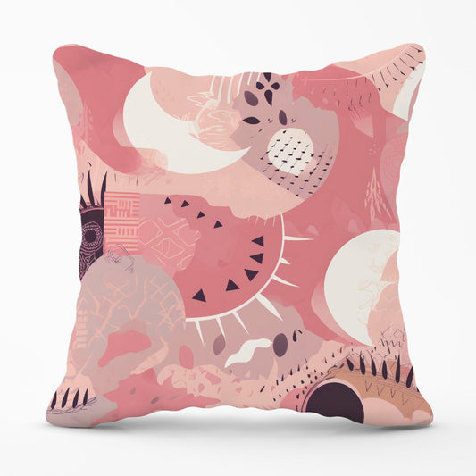 Abstract Pink White Outdoor Cushion