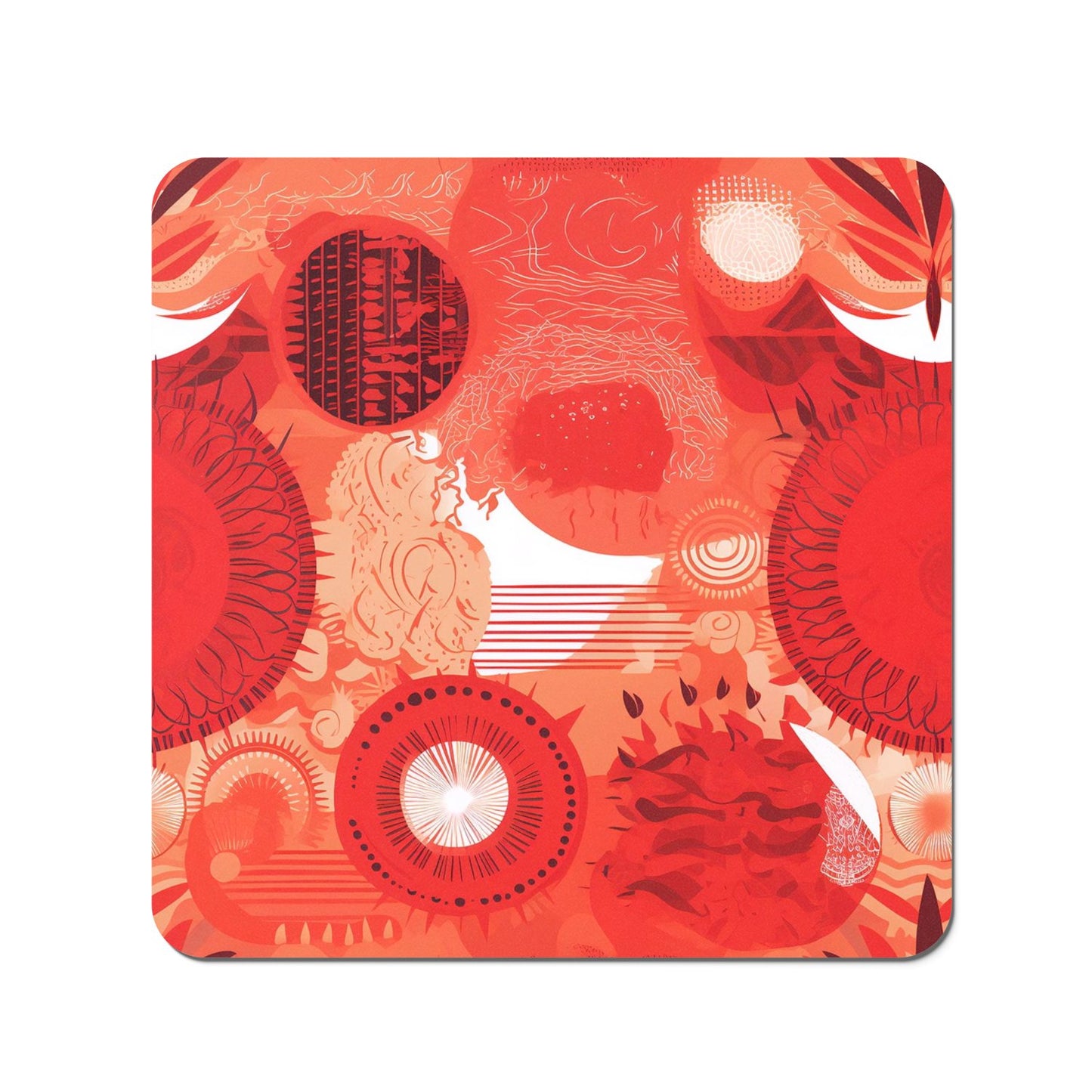 Abstract Red Sun pattern Coasters