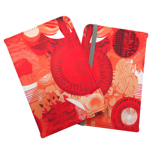 Abstract Red Sun pattern Passport Cover