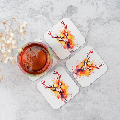 Watercolour Stag Face Coasters