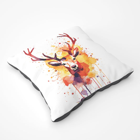 Watercolour Stag Face Floor Cushion