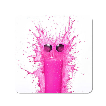 Pink Splashart Glass Coasters