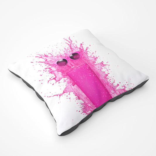 Pink Splashart Glass Floor Cushion