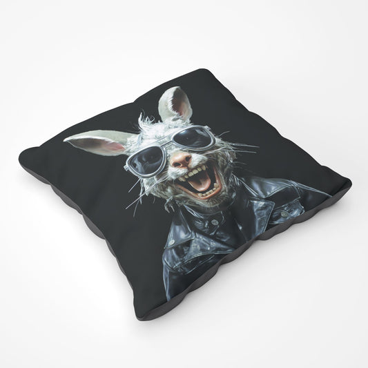 Funky Rabbit Face Floor Cushion