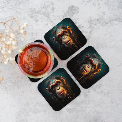 Splashart Monkey Face Coasters