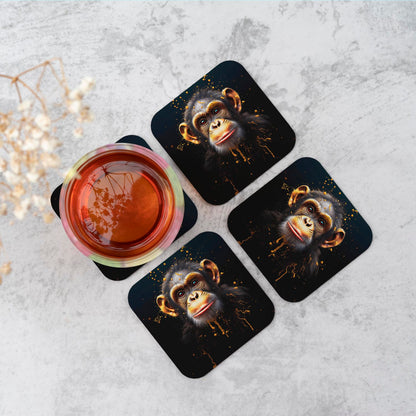 Splashart Cheeky Chimp Face Coasters