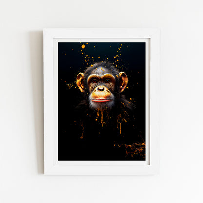 Splashart Cheeky Chimp Face Art Prints