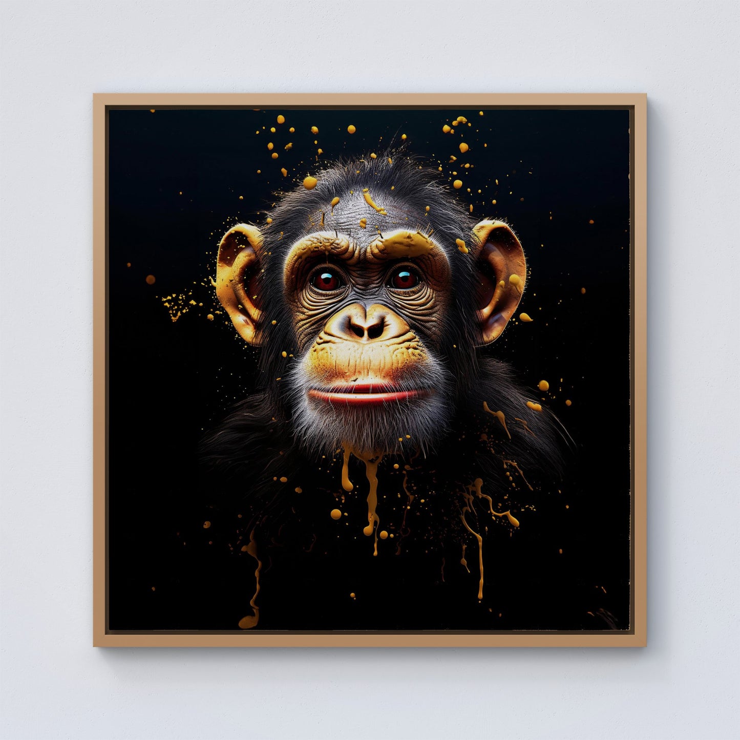 Splashart Cheeky Chimp Face Framed Canvas