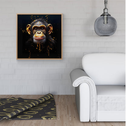 Splashart Cheeky Chimp Face Framed Canvas