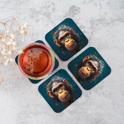 Splashart Realistic Monkey Face Coasters